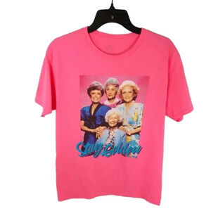 {ABC Studios} Womens Neon Pink "The Golden Girls" Print Tee Size Medium